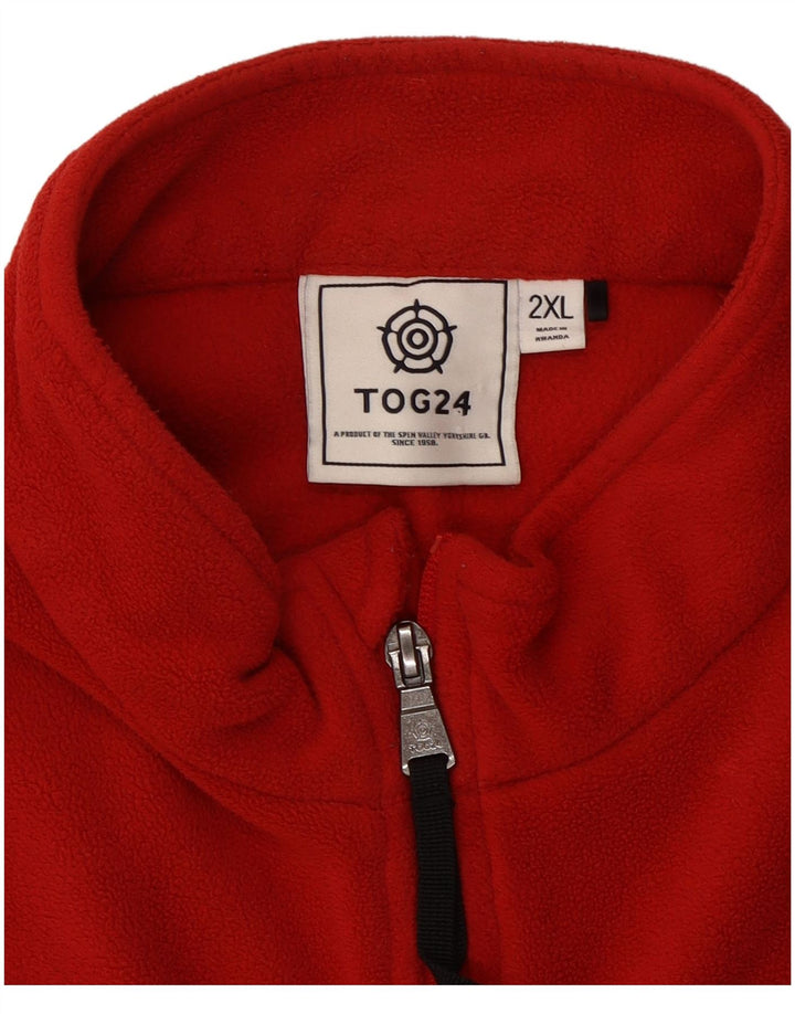 Maglione in pile da uomo TOG 24 con zip e collo 2XL poliestere rosso