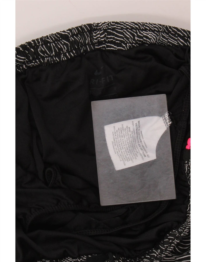 Pantaloncini sportivi NIKE Dri Fit da donna UK 16 Large Nero Colourblock Poliestere