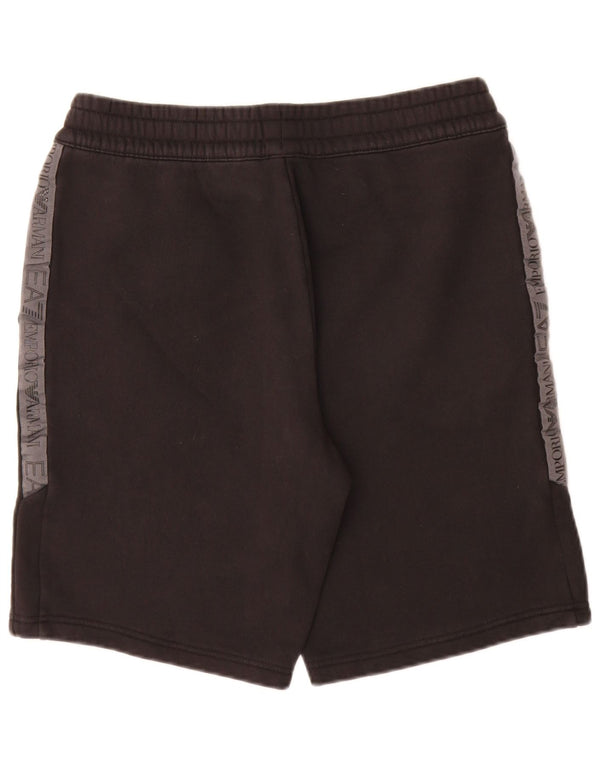 Pantaloncini sportivi grafici da uomo Emporio Armani grandi in cotone color block nero