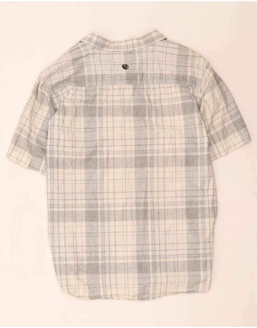 Camicia a maniche corte da uomo Fat Face 2XL Cotone a quadri grigio