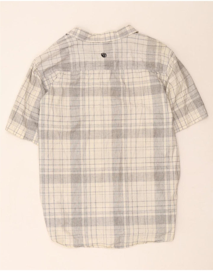 Camicia a maniche corte da uomo Fat Face 2XL Cotone a quadri grigio