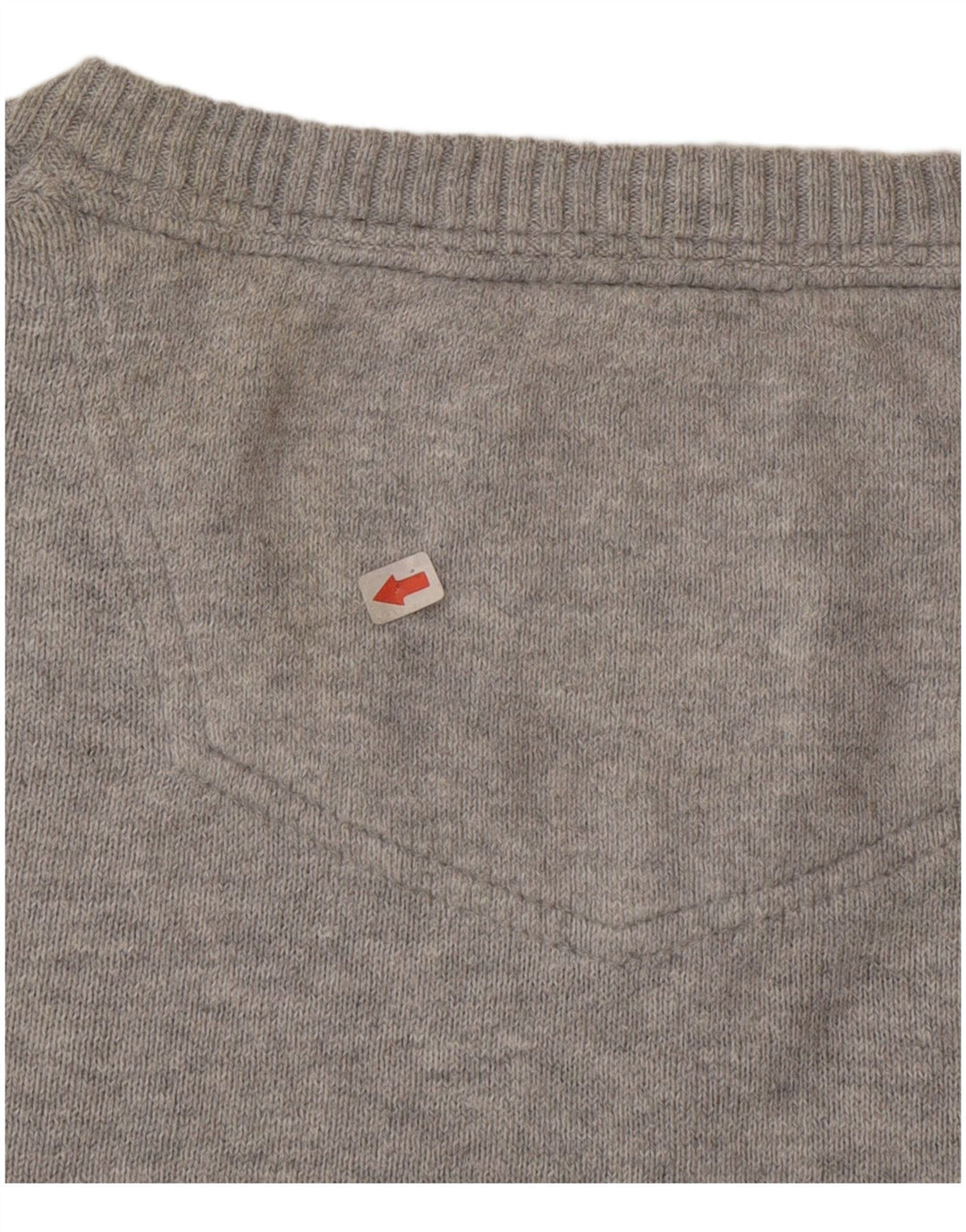 Maglione da uomo con scollo a V Fat Face in cotone grigio medio
