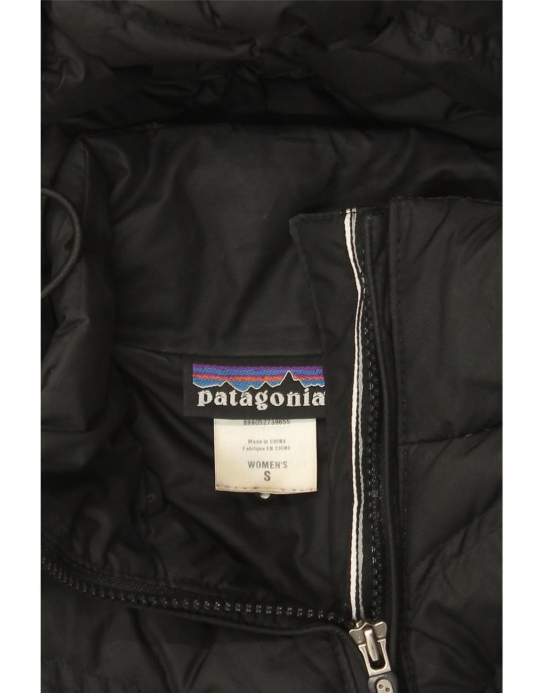 Cappotto imbottito con cappuccio da donna Patagonia UK 10 piccolo poliestere nero