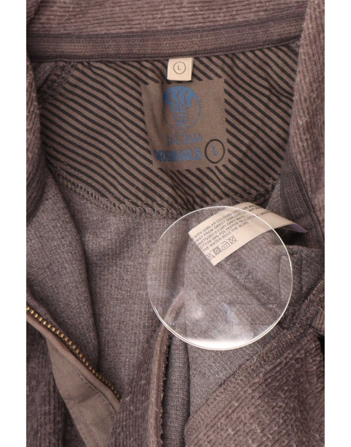Felpa da uomo con collo con zip Fat Face, maglione grande, cotone color block grigio