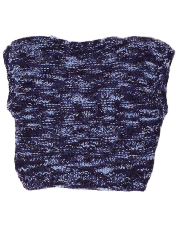 Canotta corta da donna vintage UK 14 blu navy medio