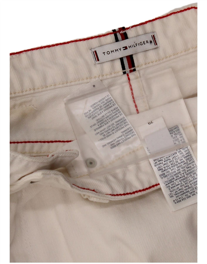 TOMMY HILFIGER Jeans dritti effetto consumato da donna W29 L28 cotone bianco