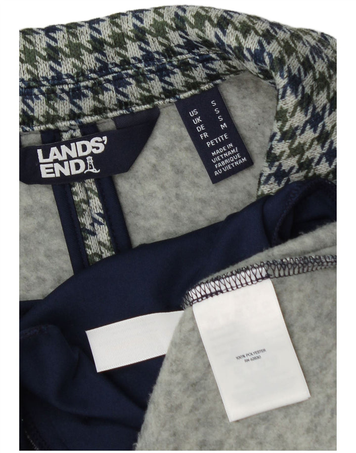 Giacca blazer a 1 bottone da donna Lands End UK 10 piccolo pied de poule blu