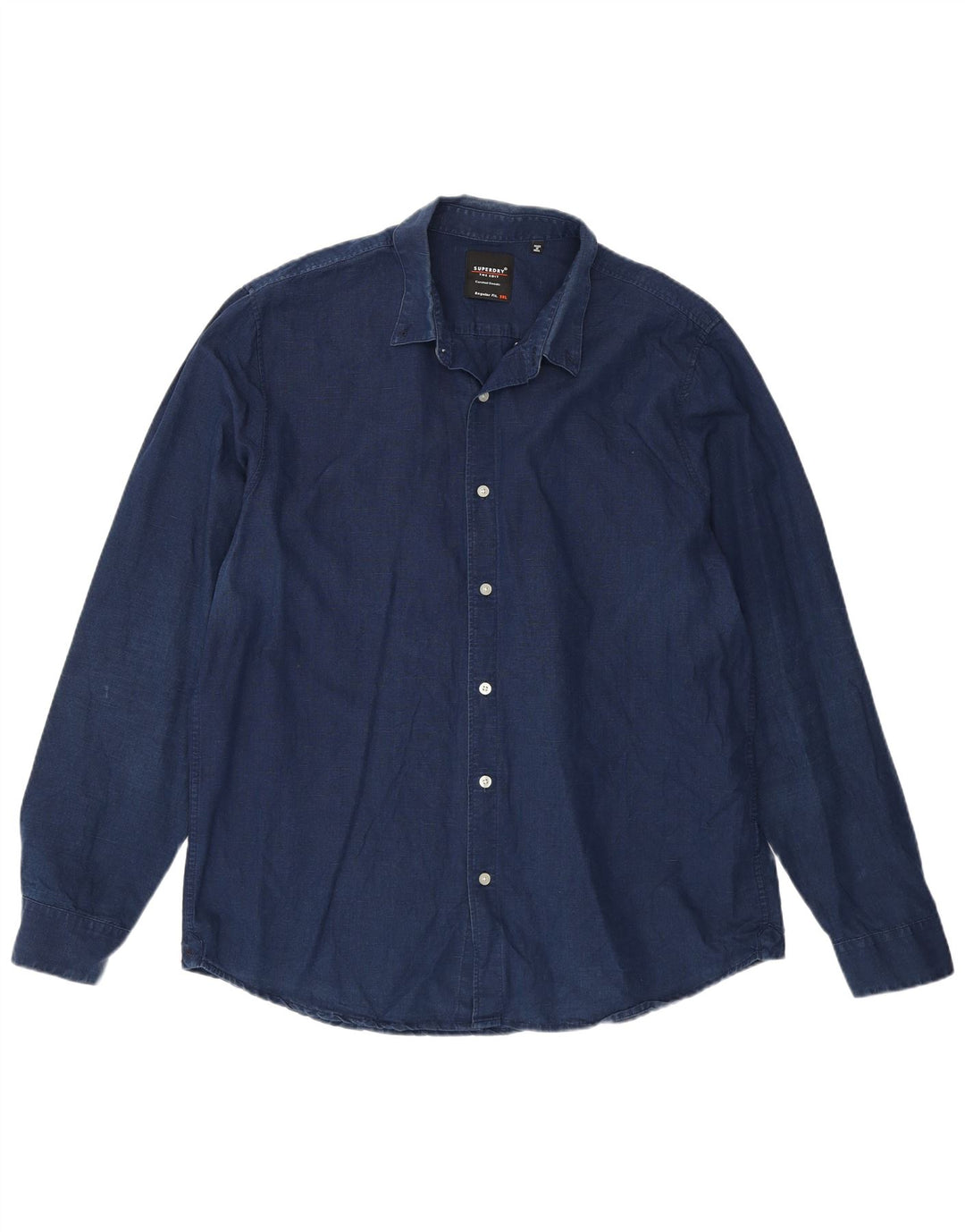 Camicia di jeans vestibilità regolare da uomo SUPERDRY 3XL cotone blu navy