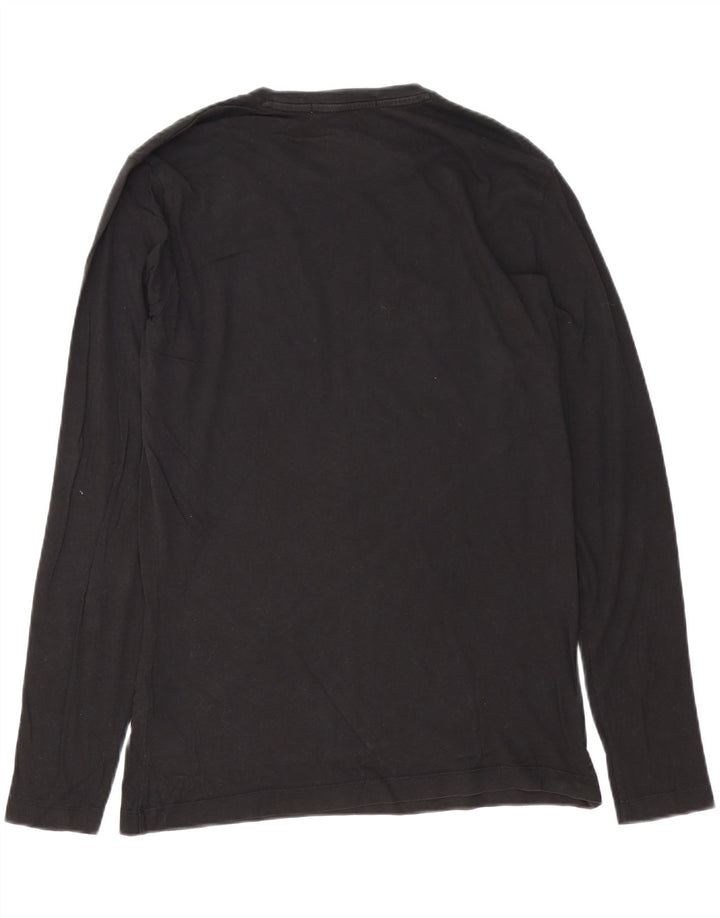 CALVIN KLEIN JEANS Mens Graphic Top Long Sleeve Medium Black Cotton