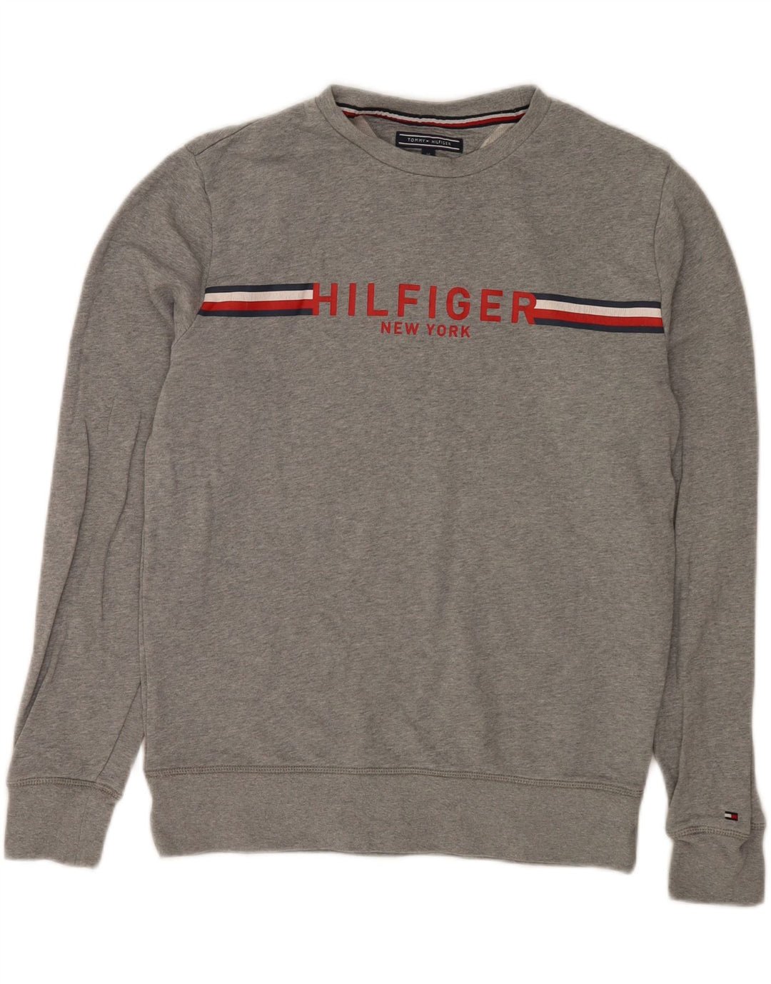 Tommy Hilfiger Uomo Vintage Fit Felpa Maglione Grigio Medio Flecked