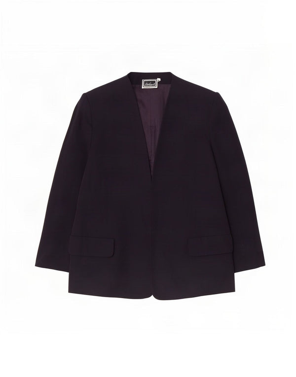 Luisa Spagnoli Womens Open Blazer Jacket IT 52 2XL Navy Blue Acetate