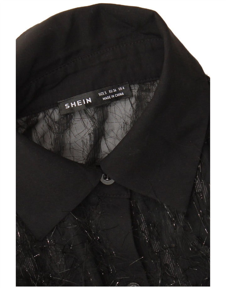 Camicetta oversize trasparente da donna di Shein UK 10 piccola nera