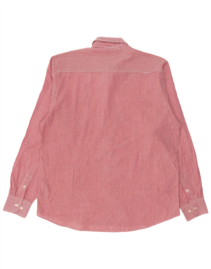 Camicia Pierre Cardin da uomo vestibilità regolare XL poliestere gessato rosso