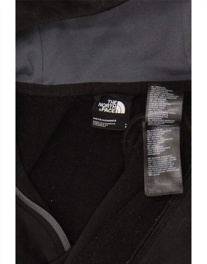 Felpa con cappuccio da uomo The North Face con zip e collo, grande, in poliestere nero