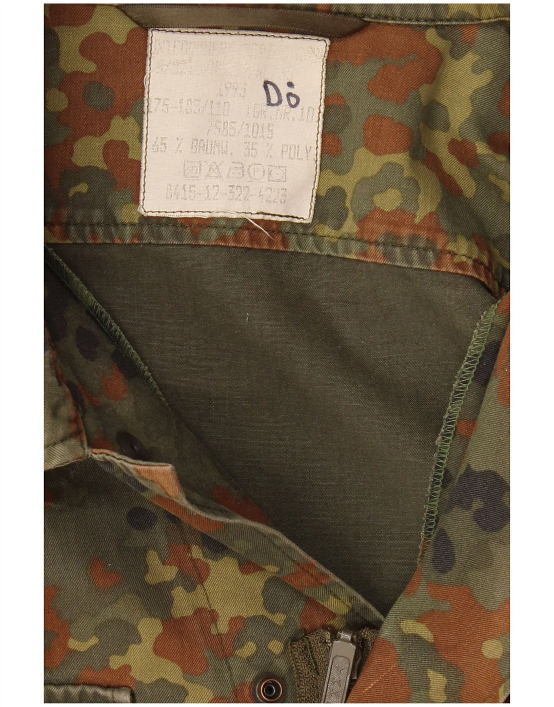 Giacca militare vintage da uomo UK 38 cotone mimetico kaki medio