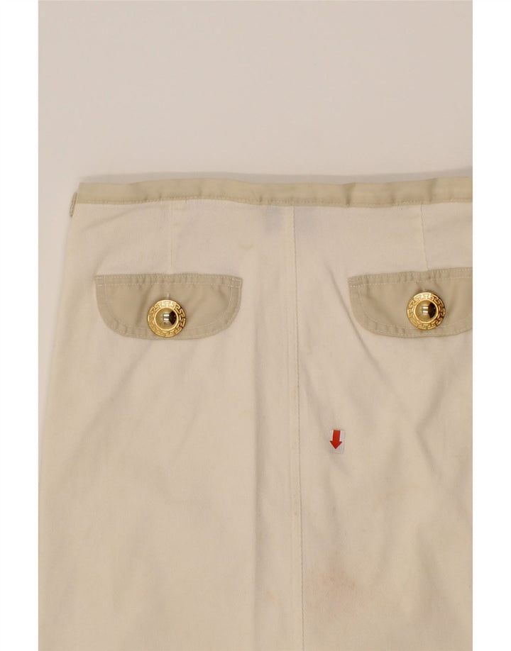 TRUSSARDI Womens A-Line Skirt IT 46 Large W28 Off White Vintage Trussardi and Second-Hand Trussardi from Messina Hembry 