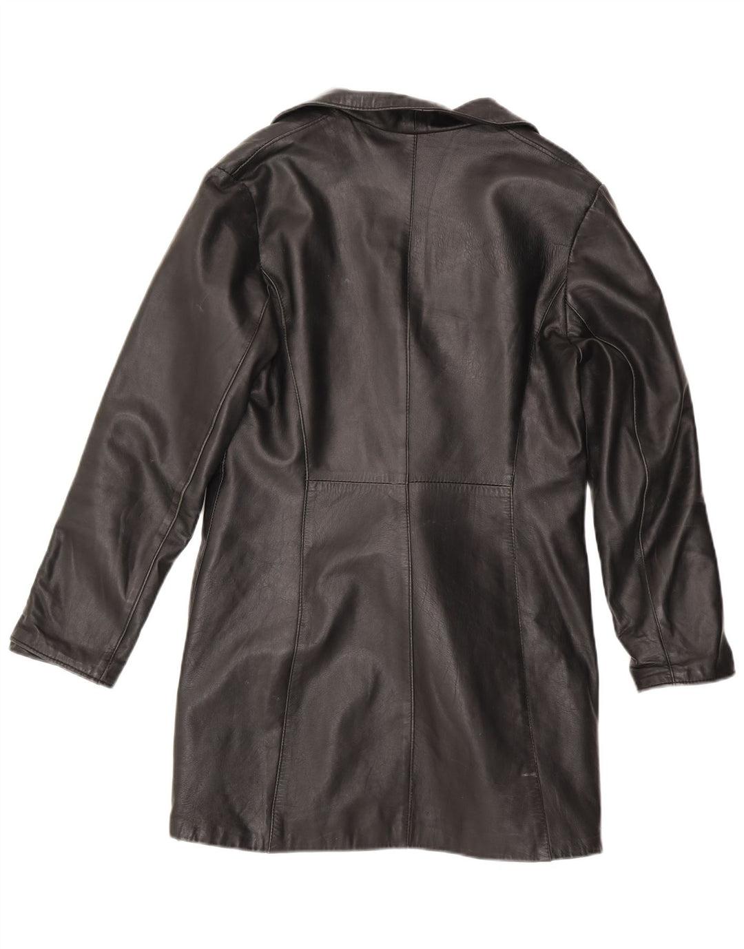Cappotto in pelle da donna vintage IT 46 grande in pelle nera