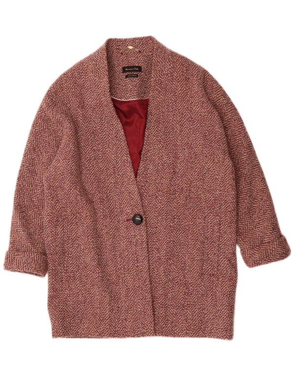 Soprabito da donna Massimo Dutti UK 14 Viscosa a spina di pesce rossa media