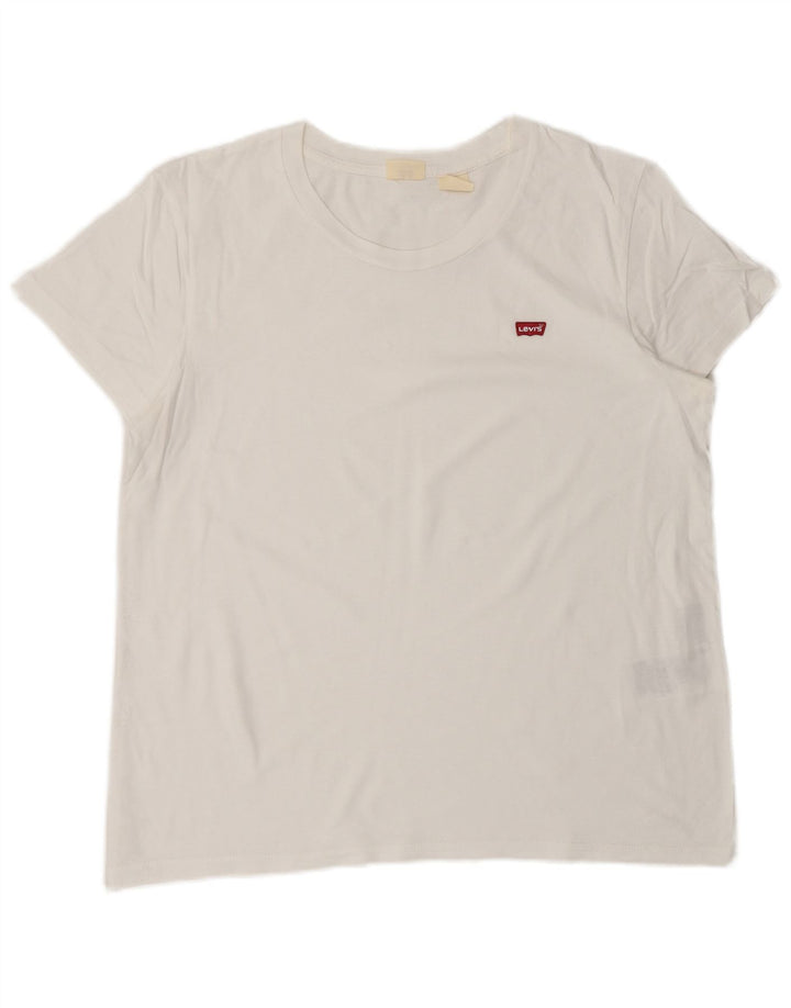 T-shirt da donna Levi's Top UK 16 grande cotone bianco