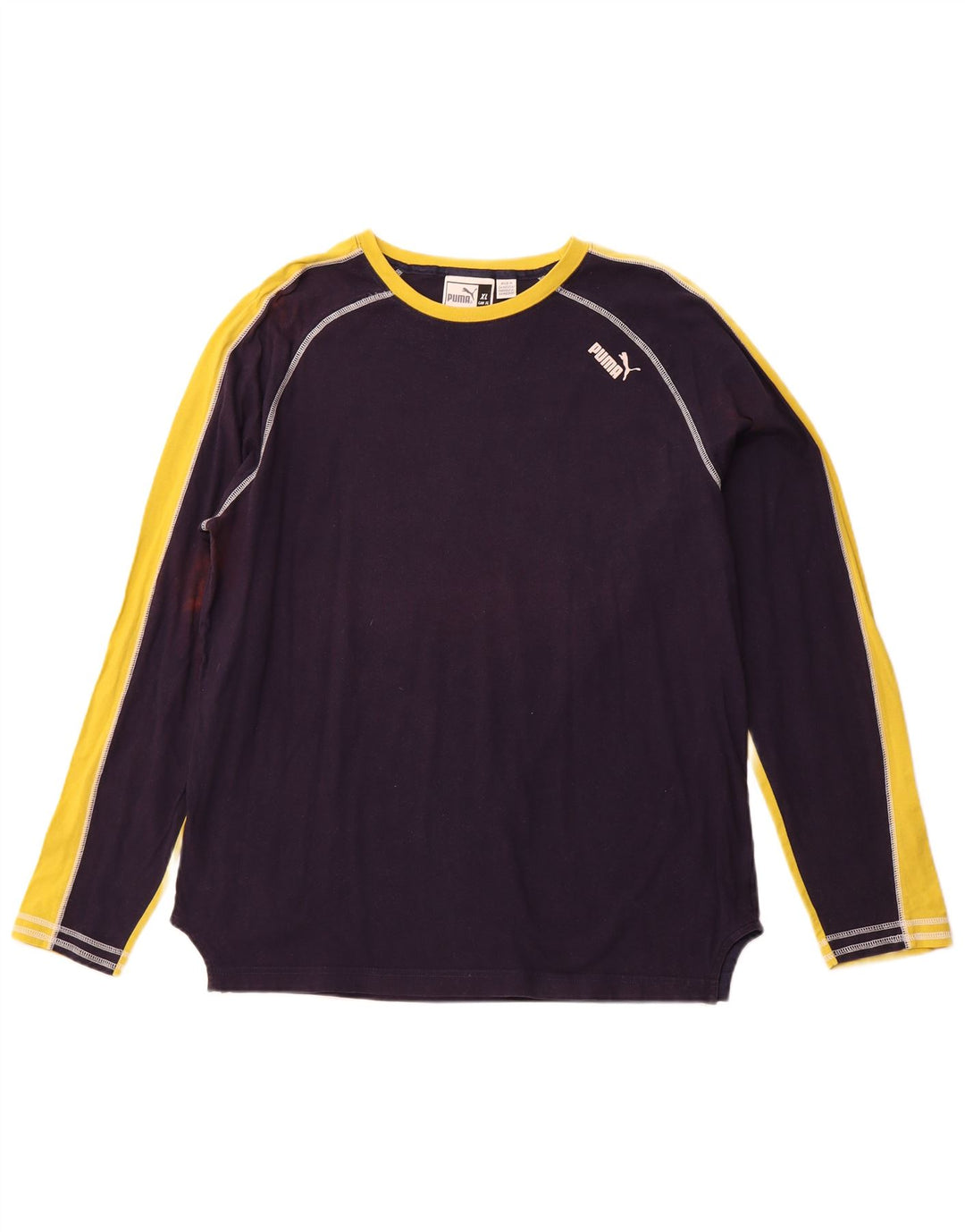Maglia PUMA da uomo a maniche lunghe XL blu navy color block sportivo