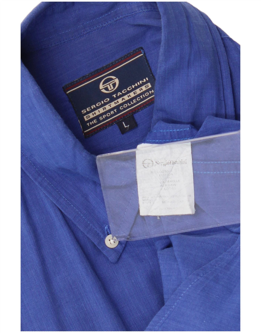 Camicia Uomo Manica Corta Sergio Tacchini Large Blu Cotone