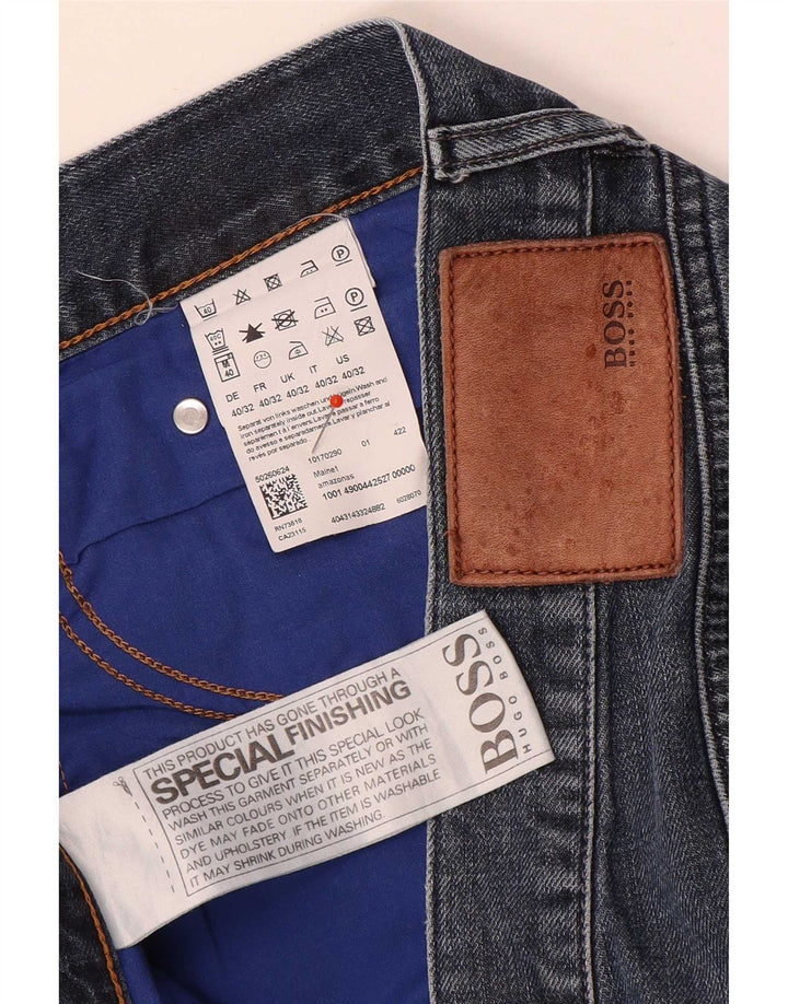 Jeans dritti da uomo Hugo Boss W40 L32 cotone blu