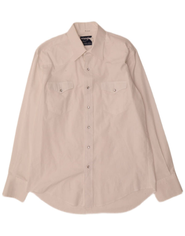 Camicia alta da uomo Wrangler taglia 16 grande poliestere bianco