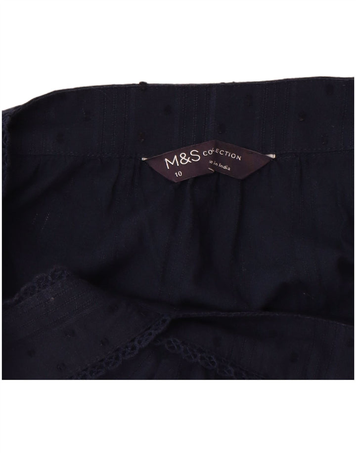 Canottiera senza maniche da donna Marks & Spencer UK 10 piccola blu navy maculata