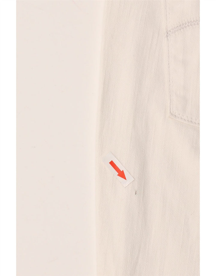 LEVI'S Donna 515 Capri Jeans US 14 Large W36 L20 Cotone bianco