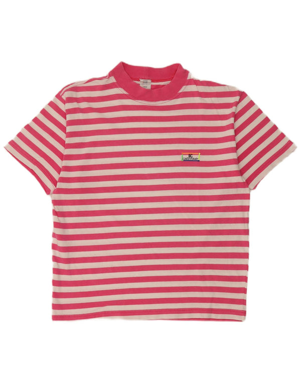 T-shirt da uomo Enrico Coveri Top UK 38 Cotone a righe rosa medio