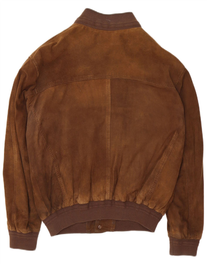 ROBERTO CAPUCCI Giubbotto Bomber Uomo in Pelle Scamosciata IT 52 XL Pelle Marrone