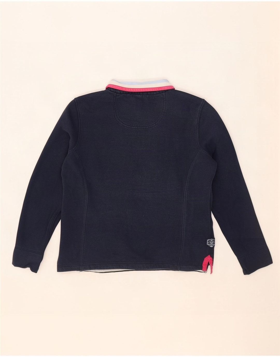 Crew Clothing Felpa da donna con collo con zip Maglione UK 12 Medio Blu navy