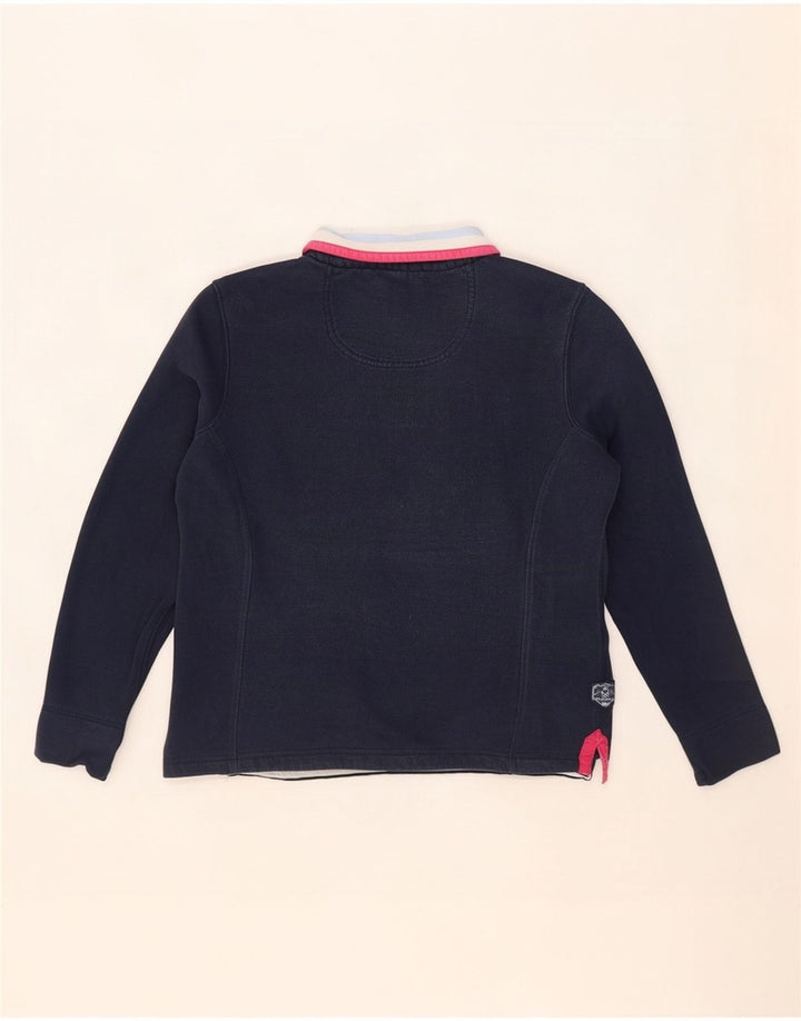 Crew Clothing Felpa da donna con collo con zip Maglione UK 12 Medio Blu navy