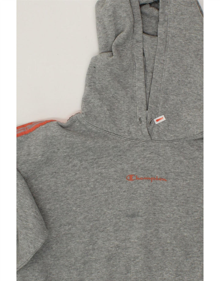 CHAMPION Womens Crop Hoodie Jumper UK 14 Medium Grey Vintage Champion and Second-Hand Champion from Messina Hembry 