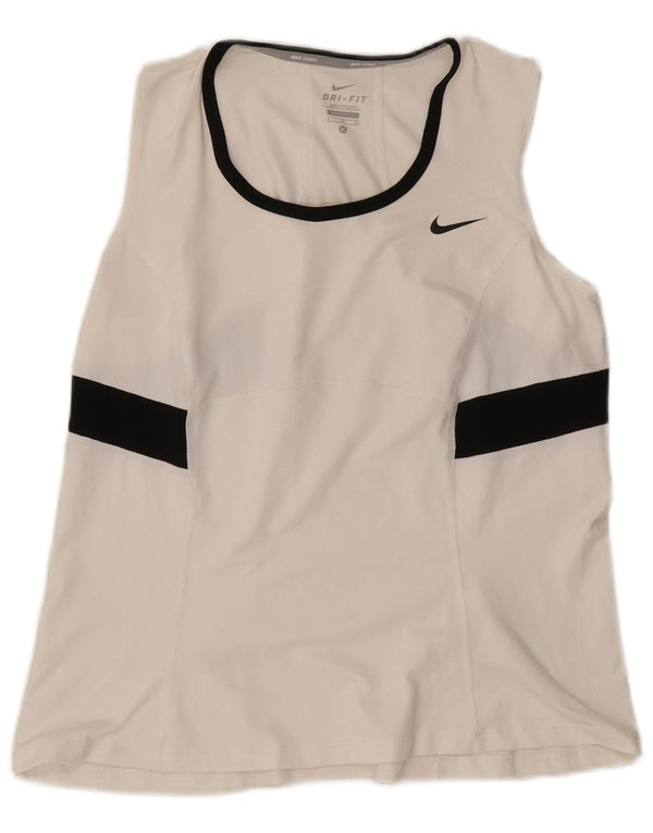 Canotta Nike Dri Fit da donna UK 18 XL Poliestere color block bianco