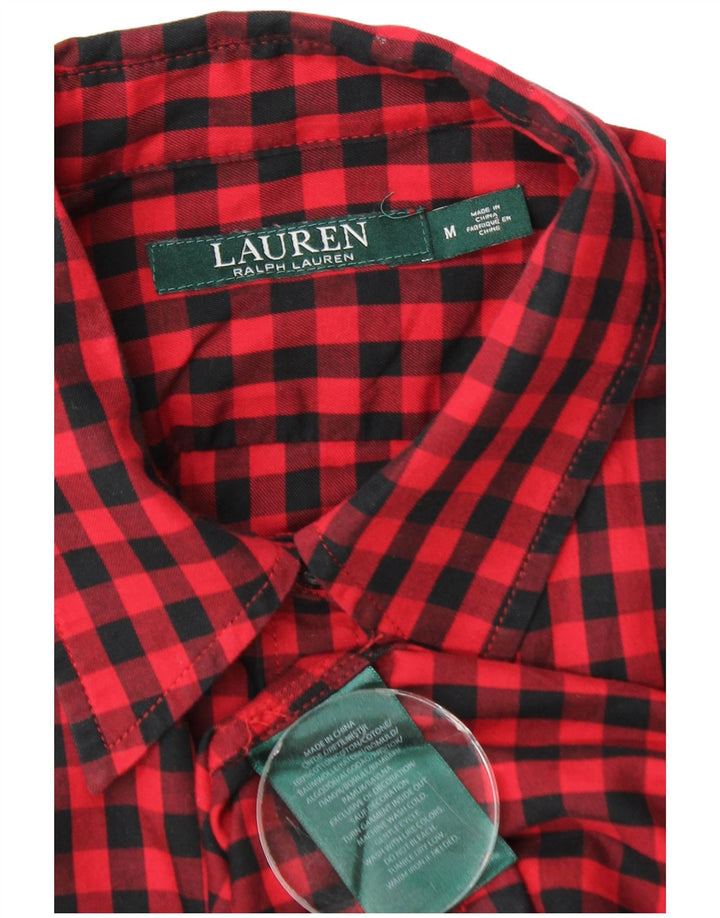 Camicia da donna Ralph Lauren UK 14 cotone a quadretti rosso medio