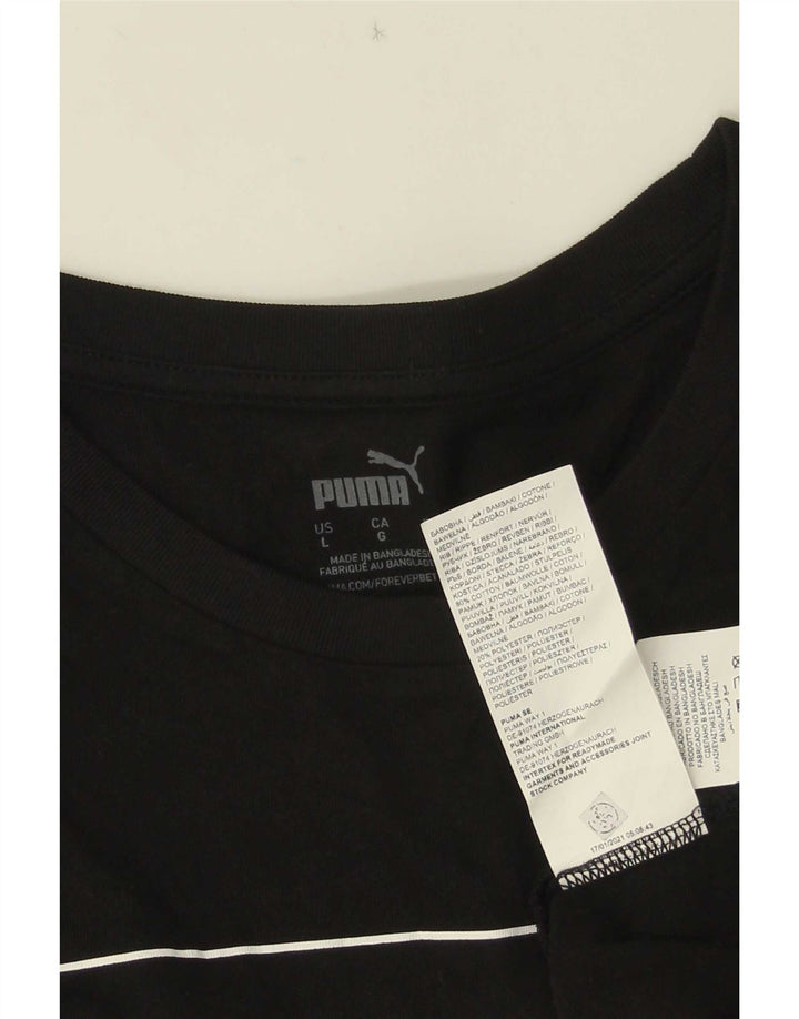 T-shirt grafica da uomo Puma Top grande in cotone nero