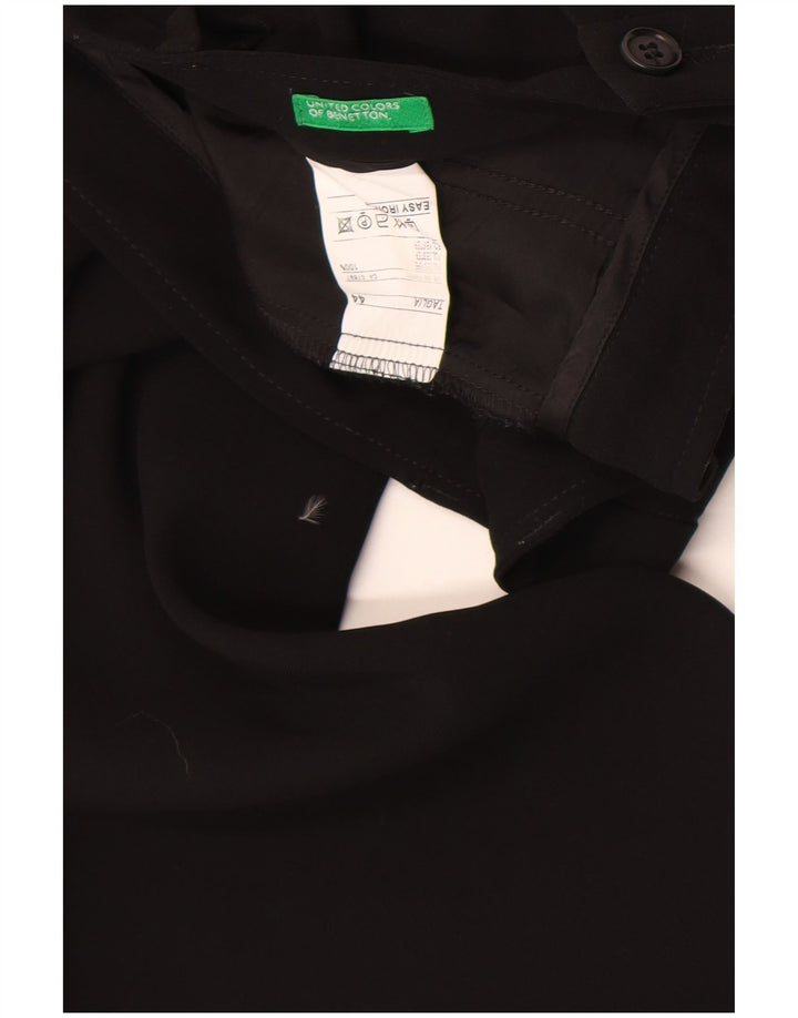 Pantaloni Chino Bootcut da donna Benetton IT 44 Medium W28 L32 Poliestere nero