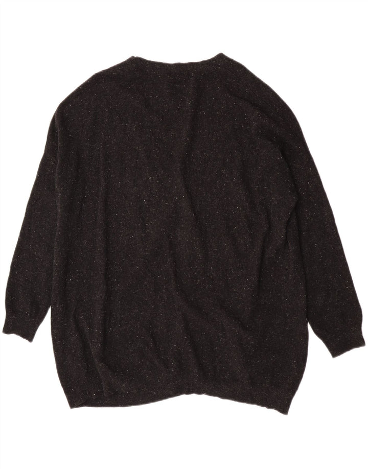 Maglione cardigan oversize da donna Cos UK 10 piccolo lana screziata nera