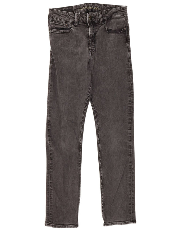 Jeans slim fit slim da donna Calvin Klein W28 L30 cotone grigio