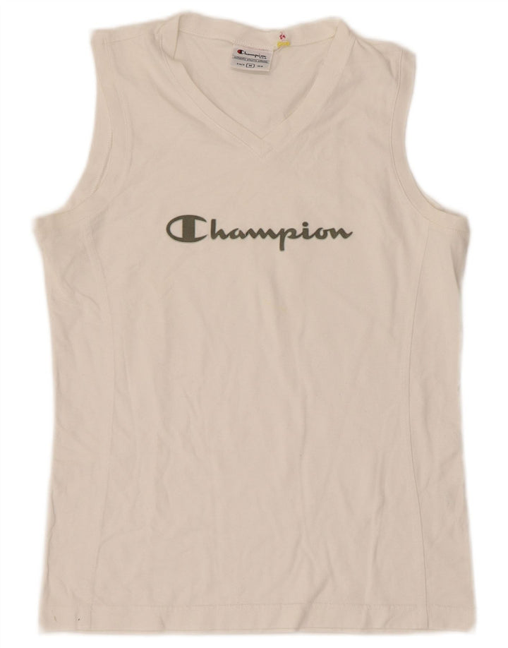 Canotta grafica da donna Champion UK 12 Cotone bianco medio