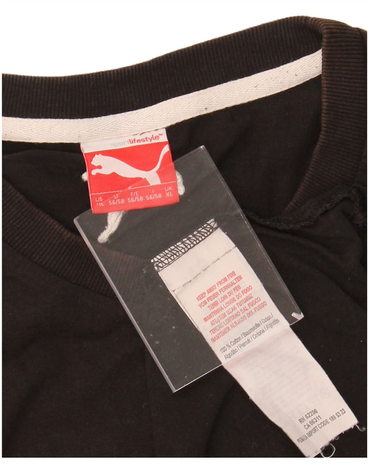 PUMA Mens Graphic T-Shirt Top XL Black Cotton