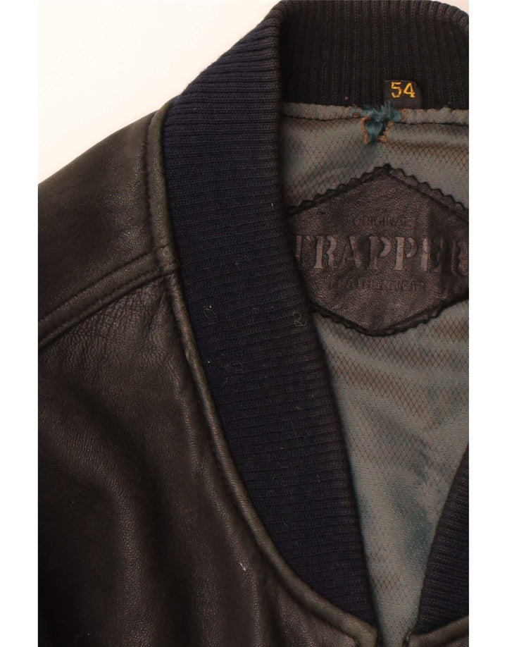 Giacca in pelle da uomo Trapper IT 54 2XL Nera