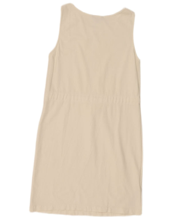 Abito a trapezio senza maniche da donna Massimo Dutti UK 12 Poliestere bianco medio