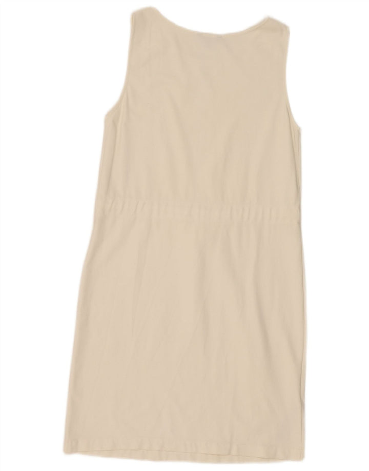 Abito a trapezio senza maniche da donna Massimo Dutti UK 12 Poliestere bianco medio