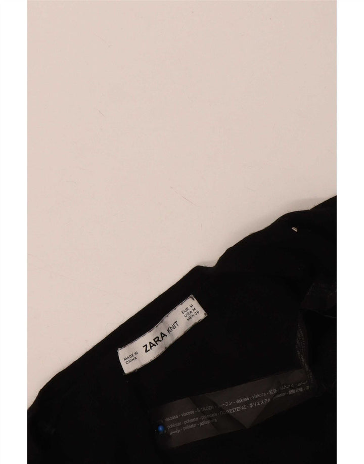 Maglione Bolero da donna Zara UK 12 viscosa maculata nera media