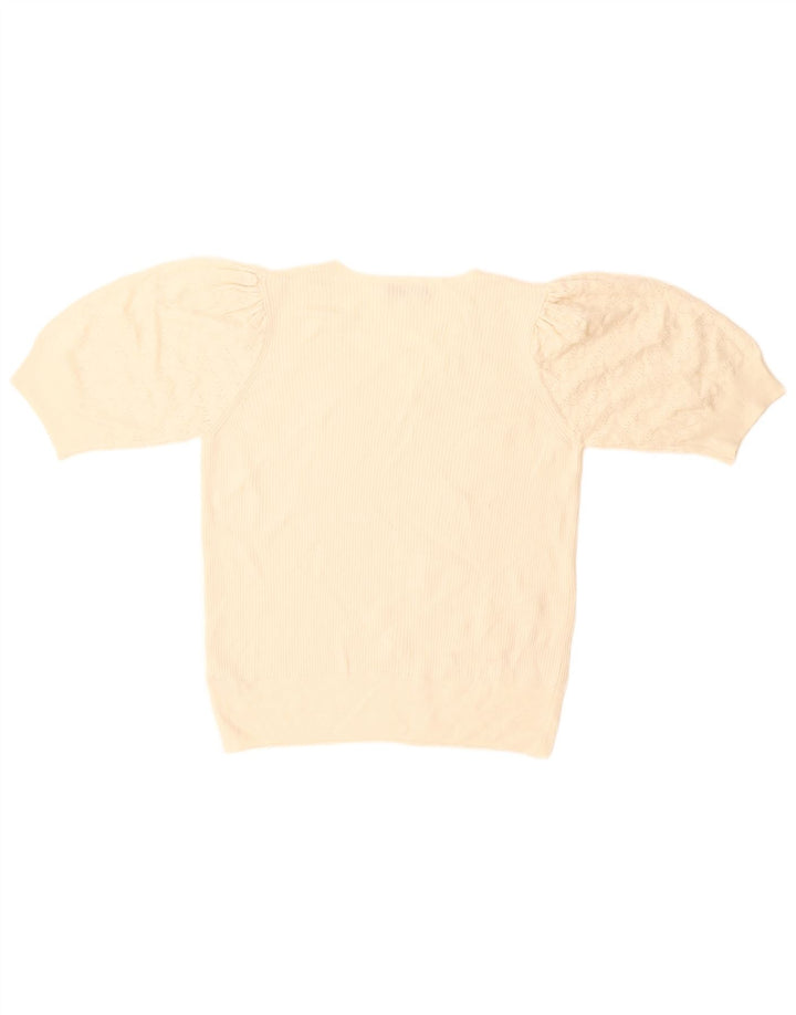 Maglione maglione con scollo a V da donna Marks & Spencer UK 14 medio bianco sporco