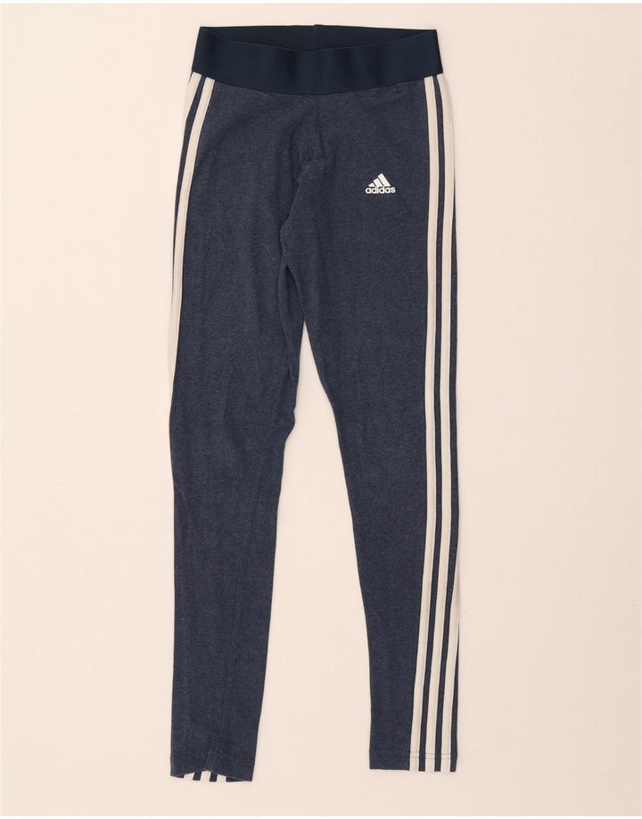 Leggings da donna ADIDAS UK 4/6 XS cotone blu navy