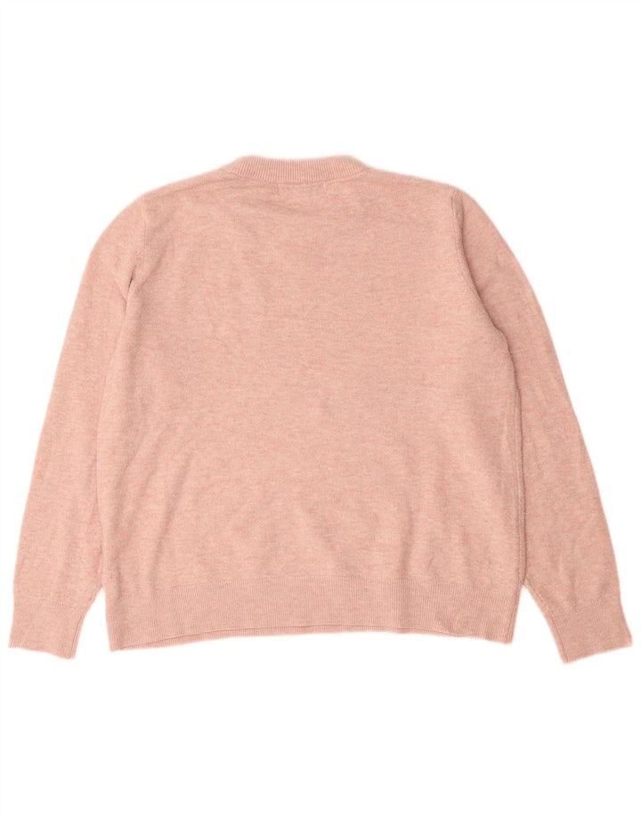 Maglione maglione girocollo da donna Marks & Spencer UK 14 Poliestere rosa medio
