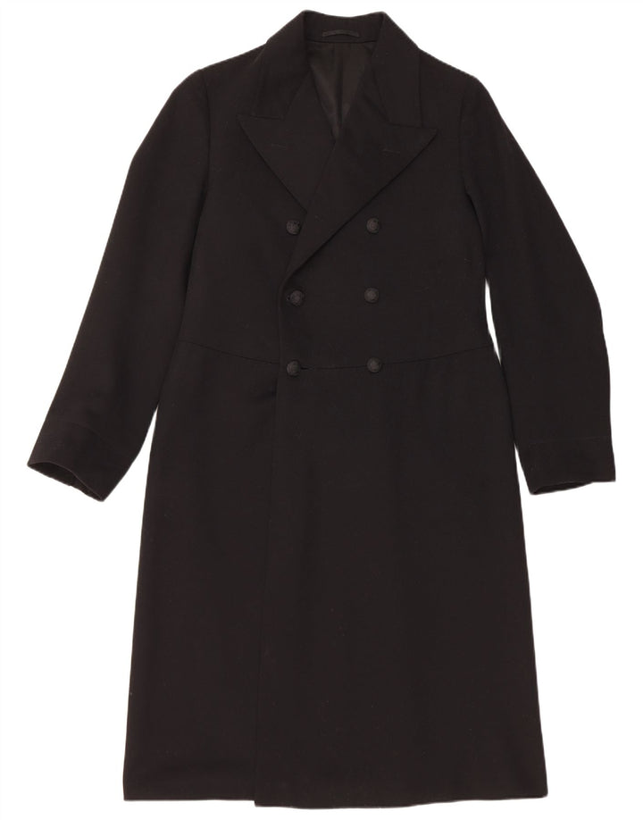 Cappotto doppiopetto vintage da uomo UK 34 XS nero